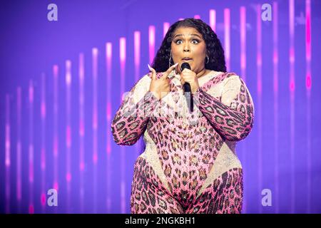 Oslo, Norway. 17th Feb, 2023. The American rapper and singer Lizzo performs  a live concert at Oslo Spektrum in Oslo. (Photo Credit: Gonzales  Photo/Alamy Live News Stock Photo - Alamy