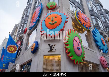 Artwork by Yayoi Kusama decorates Louis Vuitton's flagship