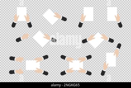 Flat hand gestures. Pointing human finger gesture, open hand signal. Vector illustration. Stock Vector