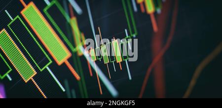 Working set for analyzing financial statistics and analyzing a market data. Stock Photo