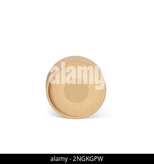 Craft cylinder set. Front view of natural paper tube and kraft paper tube isolated on white background. Stock Vector