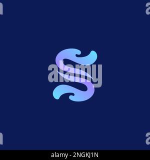 Letter S Splash Water Logo. S Water Icon Stock Vector