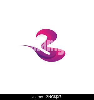 B Logo 3D Modern Design. Three Icon Stock Vector