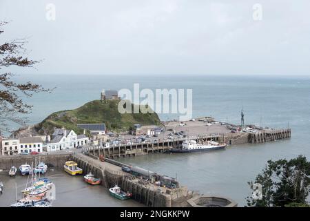 View towards Ilfracombe harbour from St James Park, Ilfracombe, Devon, United Kindom. Stock Photo