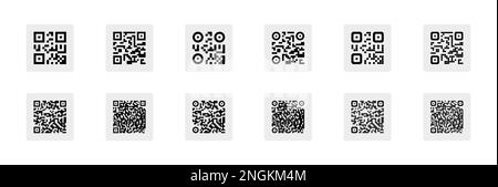 Qr code set. Template of frames for QR code with text - scan me. Vector illustration. Stock Vector