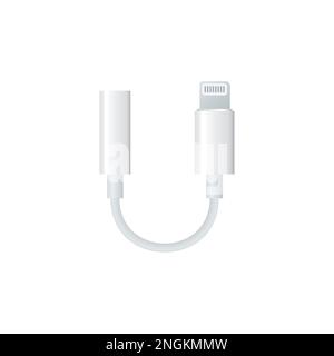 Lightning to 3.5 mm Headphone Jack Adapter. Vector illustration. Stock Vector