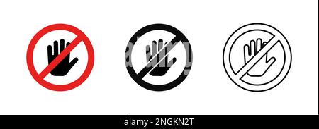 Stop signs. No entry sign. Prohibition sign walking pedestrians. Vector illustration. Stock Vector
