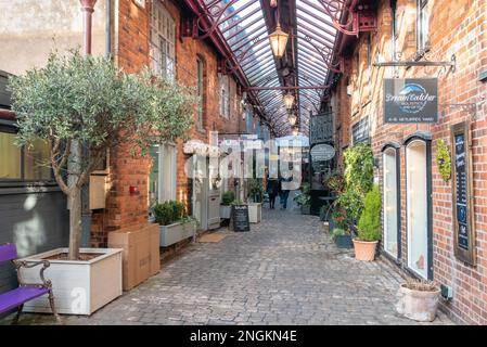 Leek Staffordshire Getliffes Yard a restored 19th Century Yard now a Shopping area with cafes and a restaurant Leek Staffordshire England UK GB Europe Stock Photo