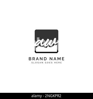 A, W, AW Initial letter handwritten and signature vector image logo ...