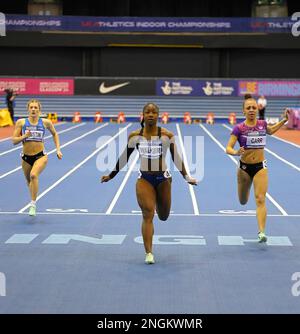 BIRMINGHAM, ENGLAND - FEBRUARY 18: Diani Warker during day 1 Heats of the UK Athletics Indoor Championships at the Utilita Arena, Birmingham , England Stock Photo