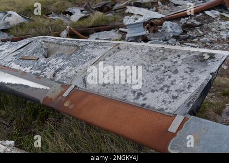 Friday 21 May 1982: Chinook CH-47C of CAB 601 destroyed on ground near Mount Kent by Flt Lt Hare RAF in 1(F) Sqdn Harrier GR.3 using 30mm cannon Stock Photo