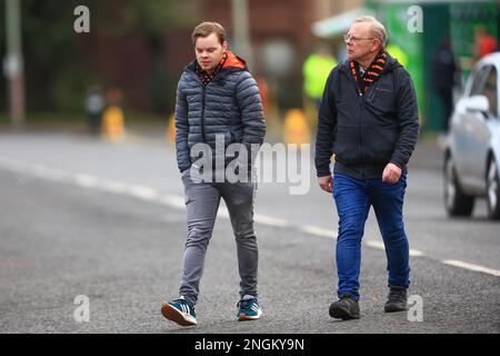 18th February 2023;  Tannadice Park, Dundee, Scotland: Scottish Premiership Football, Dundee United versus St Johnstone; Dundee United fans arrive for the match Stock Photo