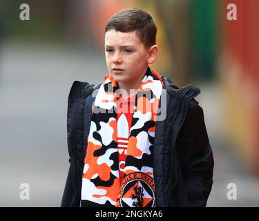 18th February 2023; Tannadice Park, Dundee, Scotland: Scottish Premiership Football, Dundee United versus St Johnstone; A fan makes his way to the match Stock Photo