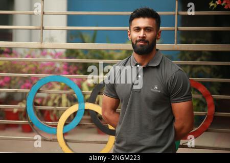 England-based sprinter Imranur Rahman at BOA, Dhaka, Bangladesh. The 29-year-old sprinter created history by becoming the first Bangladeshi to win a g Stock Photo