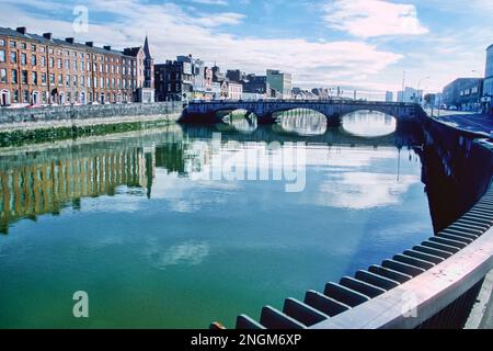 The city of Cork and the River Lee in the Republic of Ireland. Stock Photo