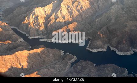 A mountain range around the Colorado River on the outskirts of Las Vegas Stock Photo