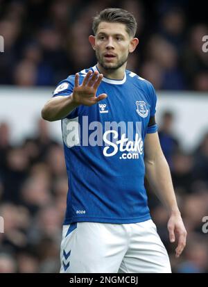 Goodison Park, Liverpool, UK. 18th Feb, 2023. Premier League Football, Everton versus Leeds United; James Tarkowski of Everton Credit: Action Plus Sports/Alamy Live News Stock Photo