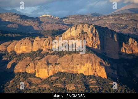 Mountain Range Rocs de Queralt in Pallars Jussa, Catalonia Stock Photo
