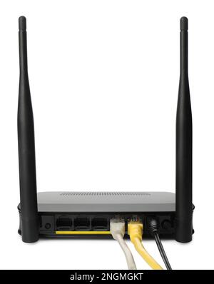 New modern Wi-Fi router isolated on white Stock Photo - Alamy