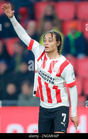 11-02-2023: Sport: PSV v Groningen  EINDHOVEN, NETHERLANDS - FEBRUARY 11: Xavi Simons (PSV) during the match Eredivisie PSV Eindhoven and FC Groningen Stock Photo