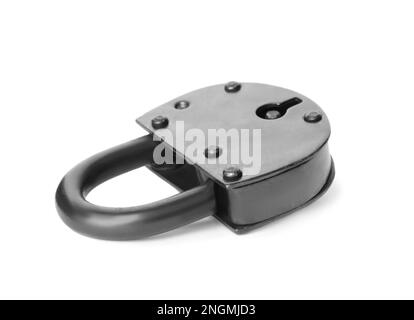 Modern padlock isolated on white. Safety and protection Stock Photo