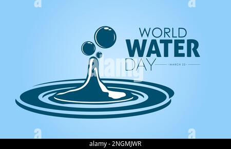 Importance of fresh water for save life save earth concept banner template. World Water Day concept of March 22 Stock Vector