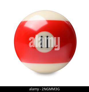 Billiard ball with number 11 isolated on white Stock Photo