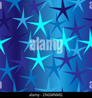 Seamless blue background with stars ; vector Stock Vector