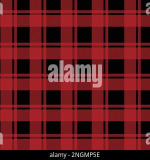 Seamless plaid background with black brown and red, vector illustration Stock Vector