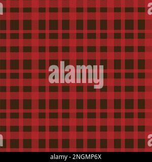 Seamless plaid background with black brown and red, vector illustration Stock Vector