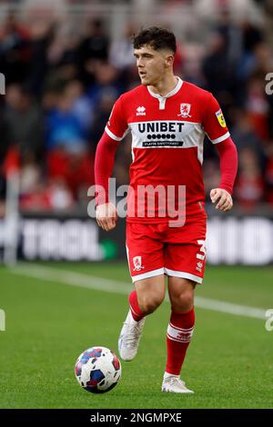 Middlesbrough's Ryan Giles on the ball during the Sky Bet Championship match at the Riverside Stadium, Middlesbrough. Picture date: Saturday February 18, 2023. Stock Photo