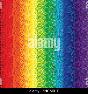 Abstract rainbow background in geometric style; Spectrum made of squares Stock Vector