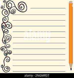 Vector page for notes and notebooks with colored spirals Stock Vector