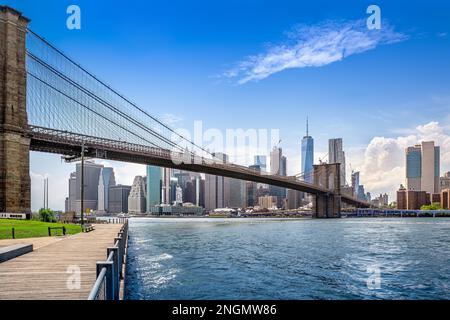 panoramic view at lower manhattan on a sunny day Stock Photo