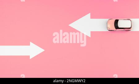 top view car navigation direction. High resolution photo Stock Photo