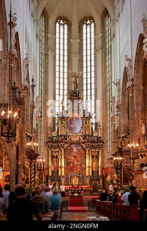 Prague Czech Republic. The Gothic Church of Our Lady before Tyn in Old Town Square Stock Photo