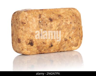 Natural soap, handmade. brown soaps on a white background. Stock Photo