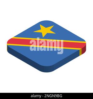 Isometric 3D Democratic Republic of the Congo map. Stylized vector map ...