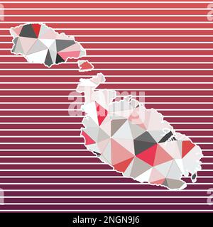 Malta vector illustration. Malta design on gradient stripes background. Technology, internet, network, telecommunication concept. Stock Vector