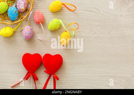 eggs in colorful foil for easter Stock Photo