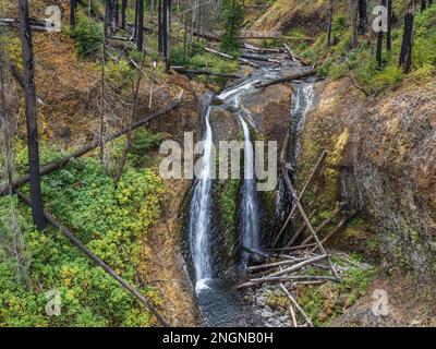 Tripple Falls, Columbia River Gorge National Scenic Area, Oregon. Stock Photo