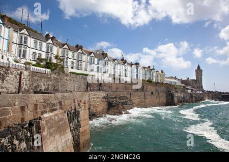 Bay View Terrace on a spring day in Porthleven Stock Photo