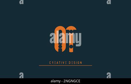 Alphabet letters Initials Monogram logo AT , TA Stock Vector