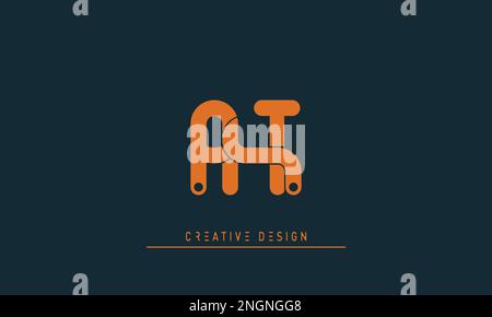 Alphabet letters Initials Monogram logo AT , TA Stock Vector