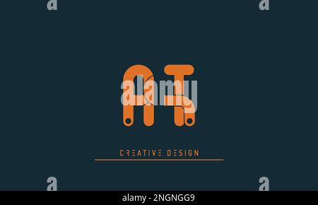 Alphabet letters Initials Monogram logo AT , TA Stock Vector
