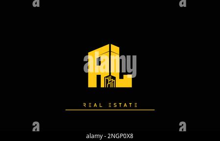 Real Estate letters Initials Monogram logo AK , KA Stock Vector