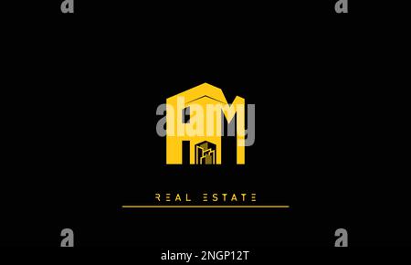 Real Estate letters Initials Monogram logo AM , MA Stock Vector