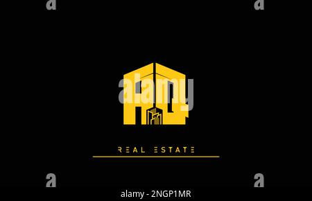 Real Estate letters Initials Monogram logo AQ , QA Stock Vector