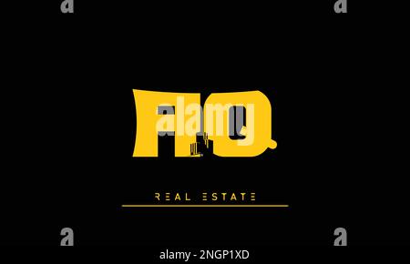 Real Estate letters Initials Monogram logo AQ , QA Stock Vector