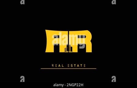 Real Estate letters Initials Monogram logo AR , RA Stock Vector